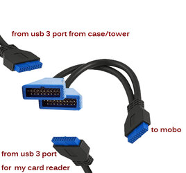 Y-Splitter for 20-pin USB 3 MOBO connection? | Overclockers Forums